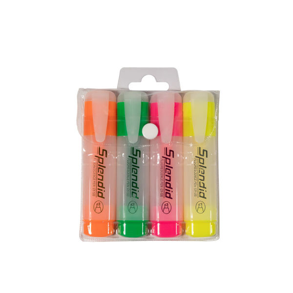 Imagen de SET DE 4 MARCADORES RESALTADORES FLUO SPLENDID