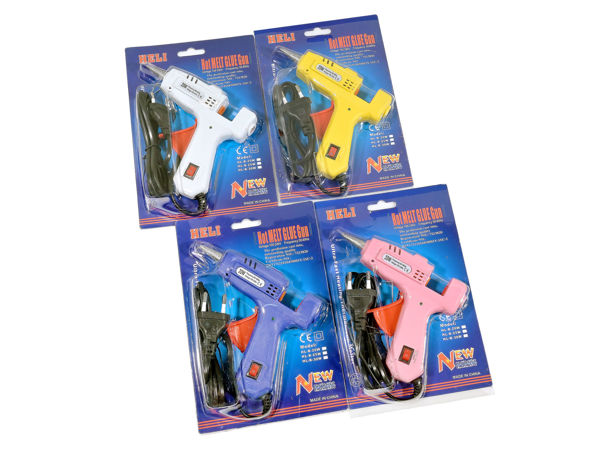 Imagen de KIT PISTOLA DE SILICONA CHICA AMARILLA Y 10 BARRITAS DE SILICONA