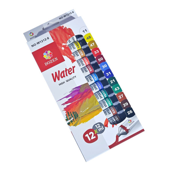 Imagen de SET DE 12 PINTURAS ACUARELAS EN POMO DE 12 ML